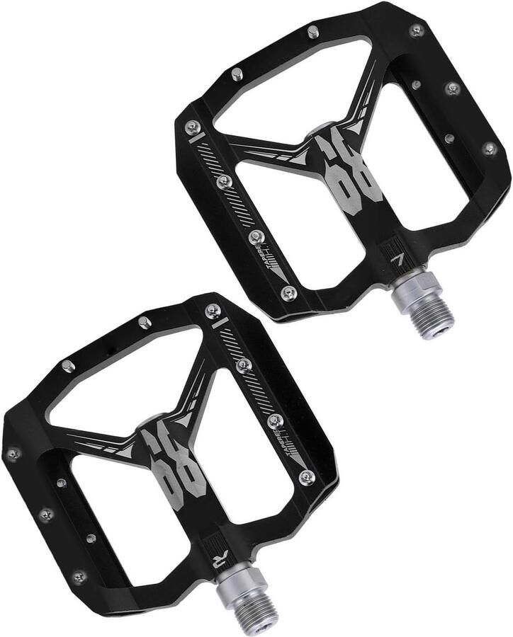 Fiets pedalen Platte pedalen Mountainbiken Antislip aluminium 105x100mm Zwart