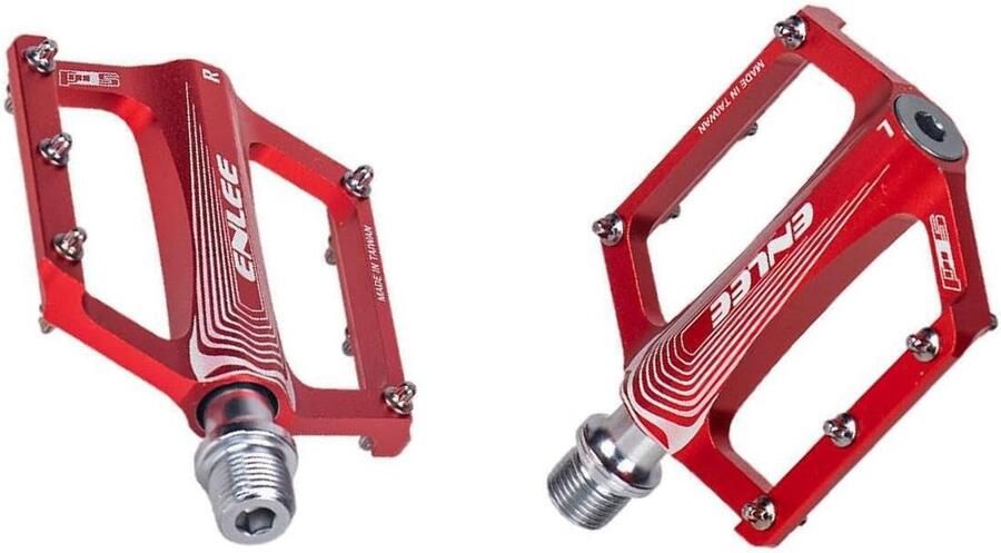 Fiets pedalen Platte pedalen Mountainbiken Breed platform 105x83 mm Rood