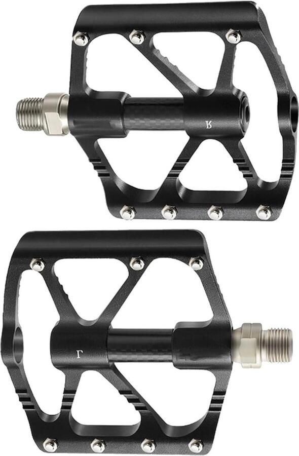 Fietspedalen Aluminium Fietspedalen Buiten Fietsen Verbeterde Grip 9.5 x Zwart - Foto 2
