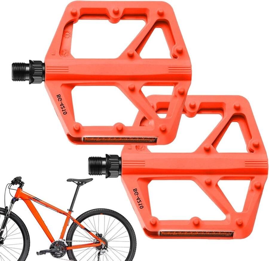 Fiets Pedalen Vervangbare Trappers Cardio Fitness 10 Antislip Pinnen Standaard Maat Oranje