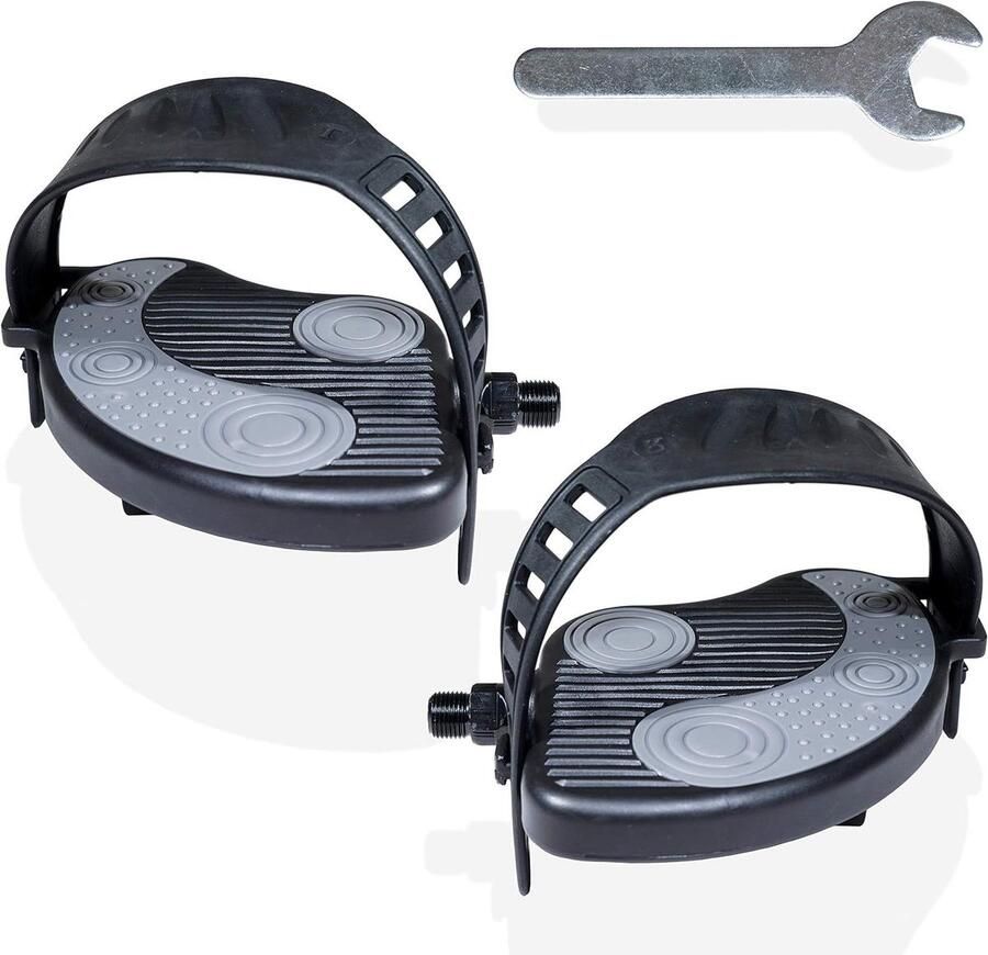 Fiets Pedalen Set Vervangende Pedalen Binnen Fietsen Verstelbare Straps 9 16 Inch Zwart