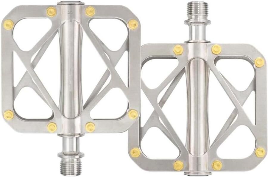 Fiets Pedalen Titanium Onderdelen Wielrennen Lichtgewicht Hol Ontwerp 9 16 Zoll Zilver