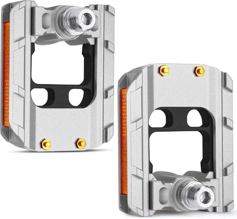 Fiets pedalen Vouwpedalen Veilig Fietsen Antislip met reflectoren 9 16 inch schroefdraad Zilver