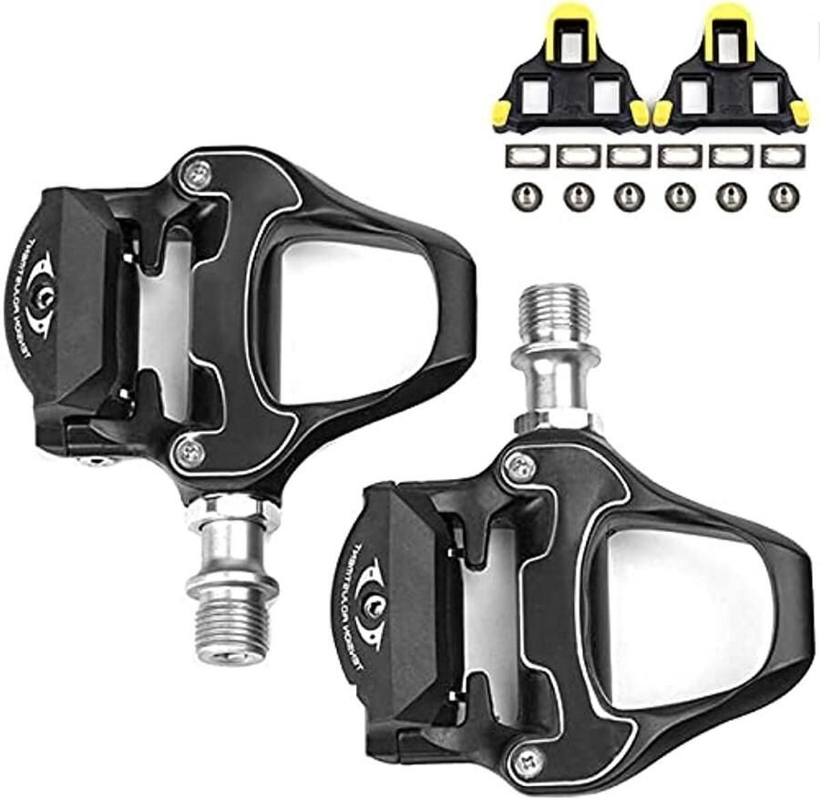Fiets pedalen Zelfborgende pedalen Racefietsen Titanium legering SPD-SL compatibel Zwart