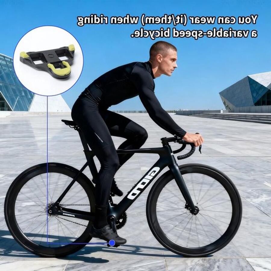 Fiets schoenenplaatjes voor en geschikt voor 3-gats pedalen slipvast en duurzaam TPU materiaal perfect voor sportief fietsen en wielrennen