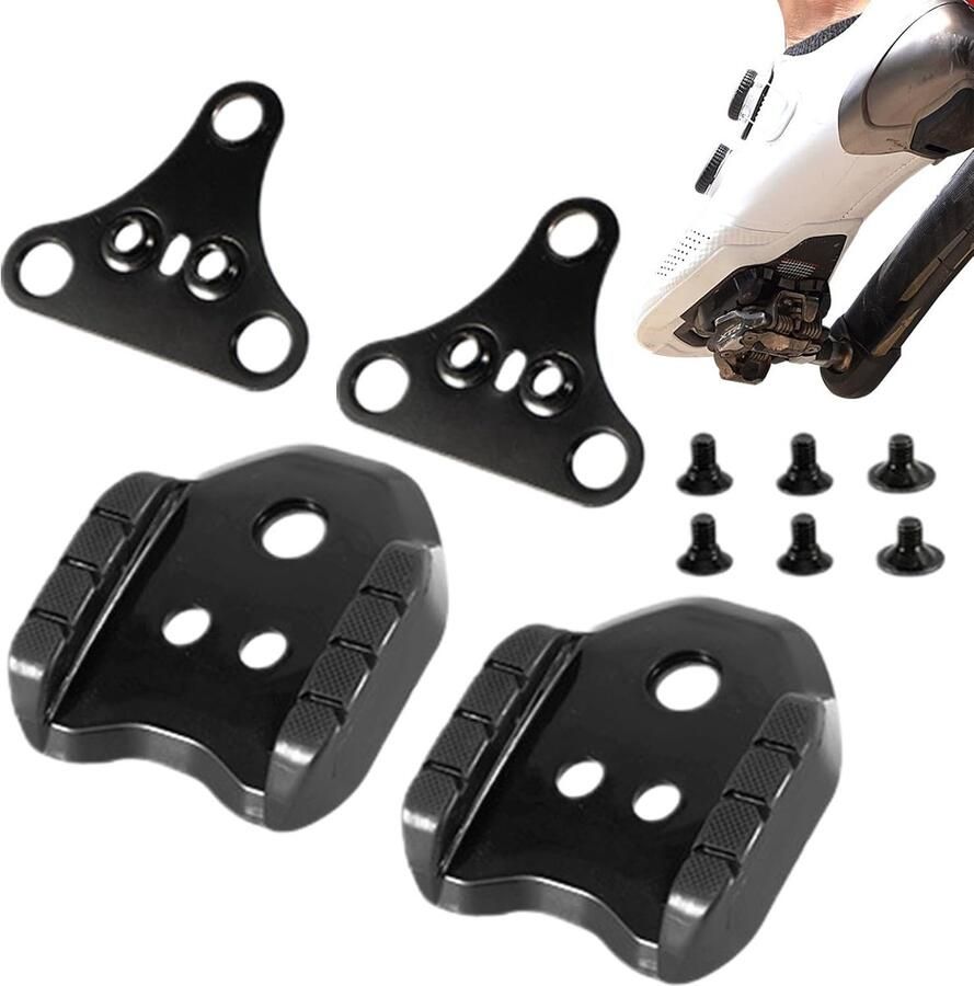 Fiets Schoenplaatjes Adapter Pedaal Converters Wielrennen Aanpassen Metaal Constructie 80 Gram Zwart