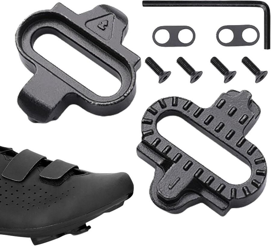 Fiets Schoenplaatjes Fietsschoen Plaatjes Stabiel Fietsen Roestvrij Staal 6.2 x 4.29 x Zwart