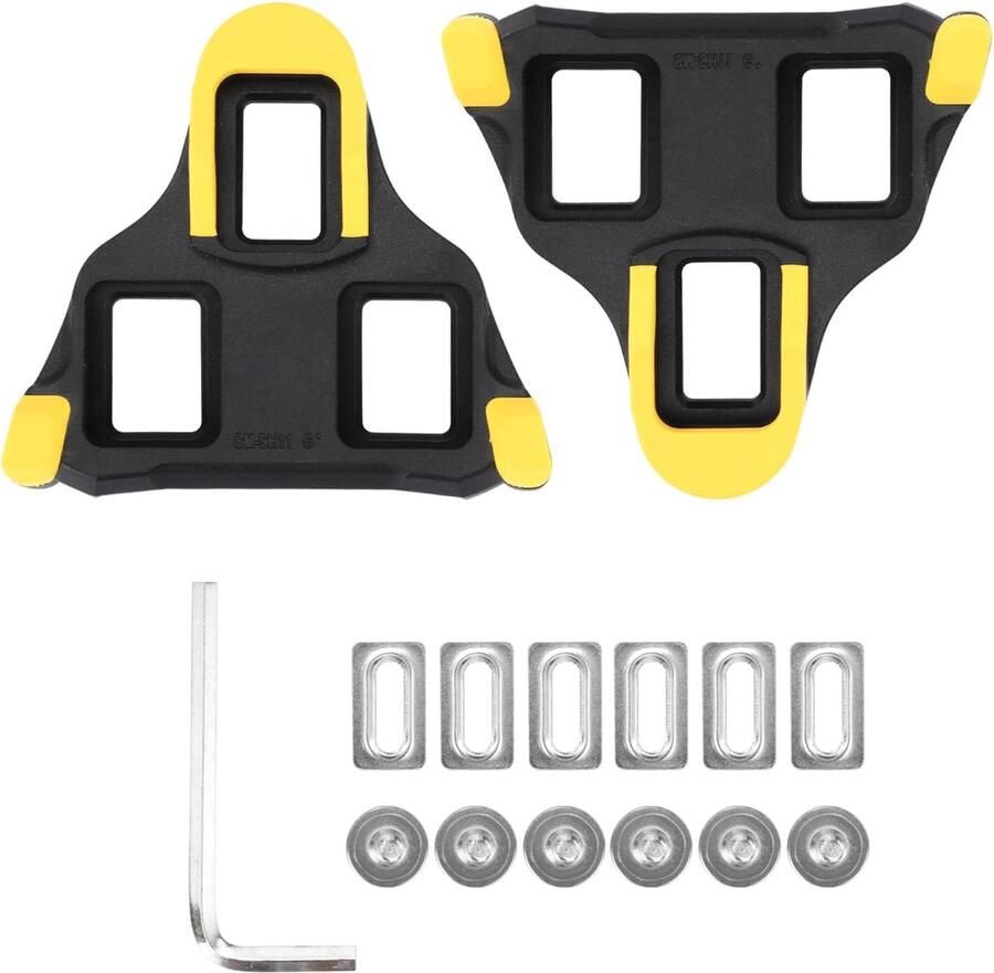 Fiets Schoenplaatjes Pedaal Platen Racefietsen Inclusief Montagemateriaal 15 x Zwart Geel