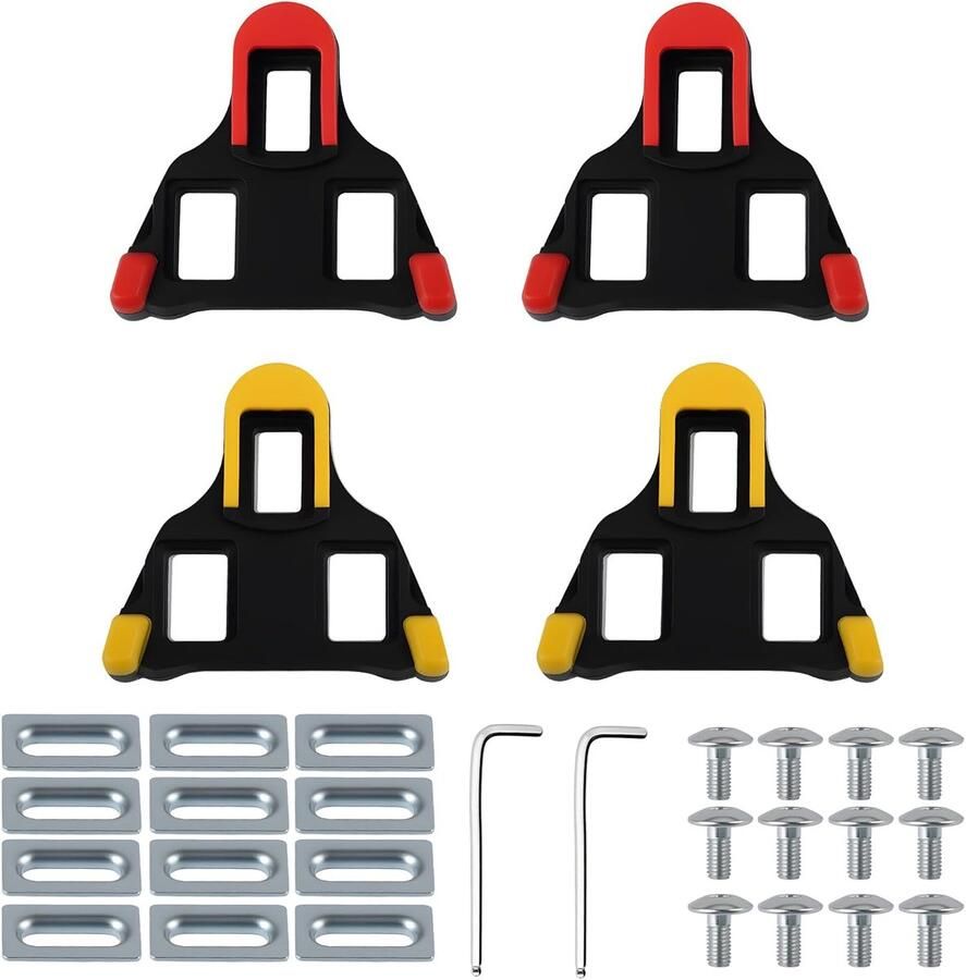 Fiets Schoenplaatjes Racefiets Cleats Comfortabel Fietsen Dubbele Hardheid Achterplaat 4 Stuks Zwart Geel Rood