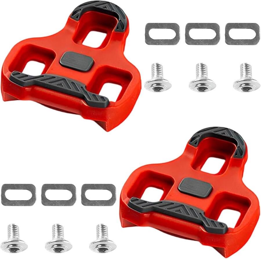Fiets Schoenplaatjes Racefiets Set Efficiënt Fietsen Verstelbare Positionering 9mm Verstelling Rood