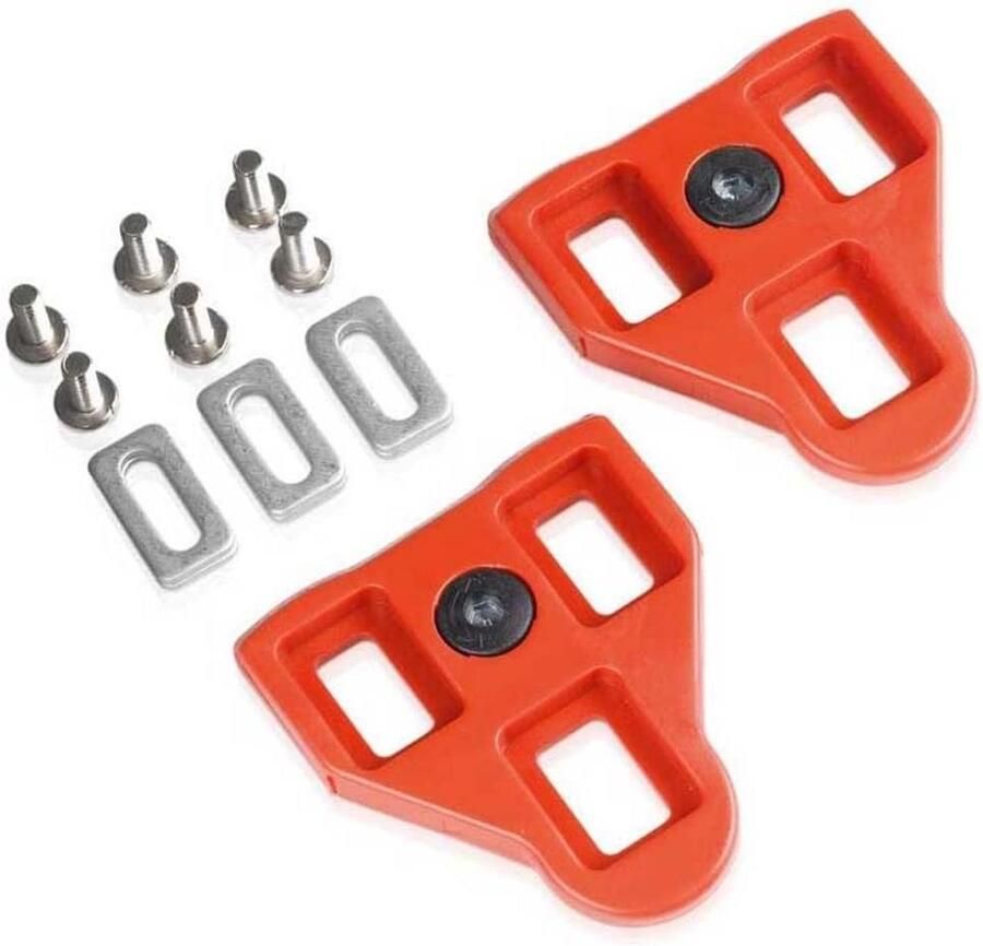 Fiets Schoenplaatjes Set Fietsen Look Compatibel 9 graden Rood