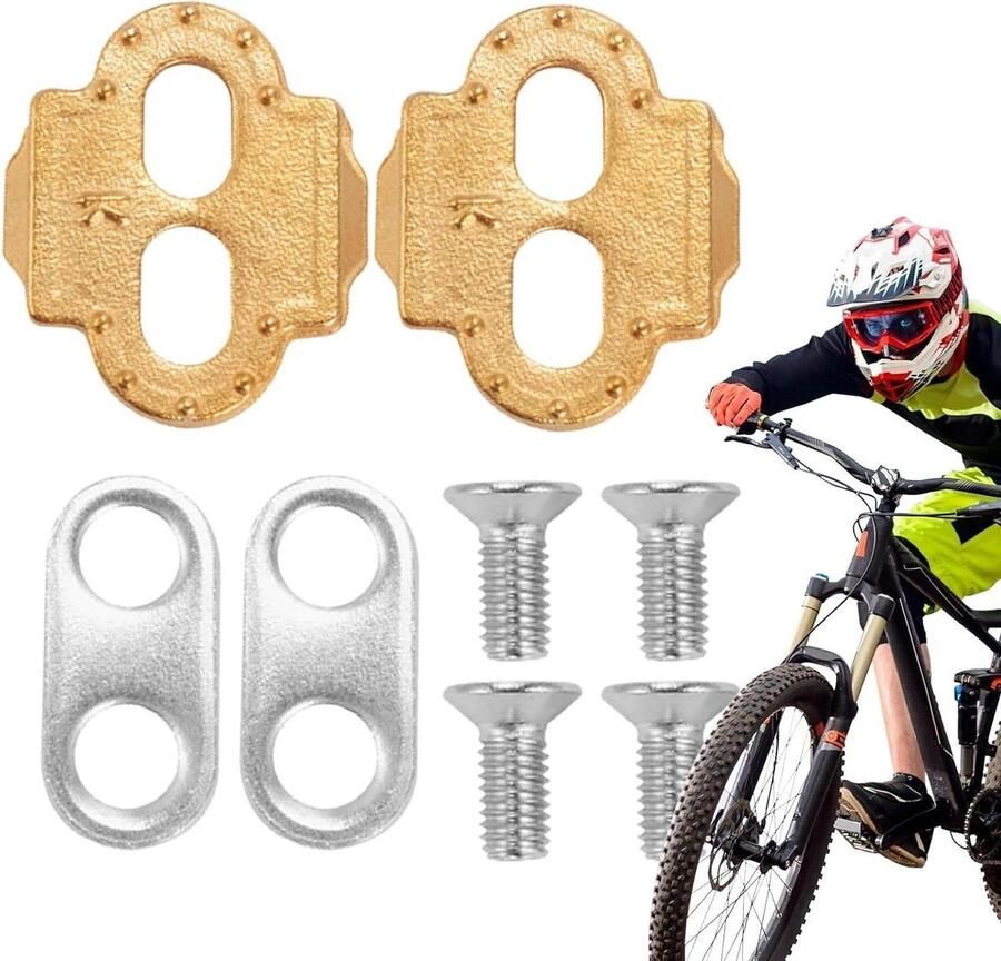 Fiets Schoenplaatjes Set Veilig Fietsen Messing Materiaal 3.2 x Goudkleurig