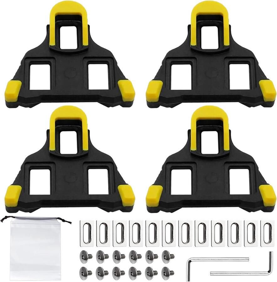 Fiets Schoenplaatjes SPD Schoenplaatjes Racefietsen Wielrennen 4 Paar Inclusief Tas 12 SPD Cleats Zwart