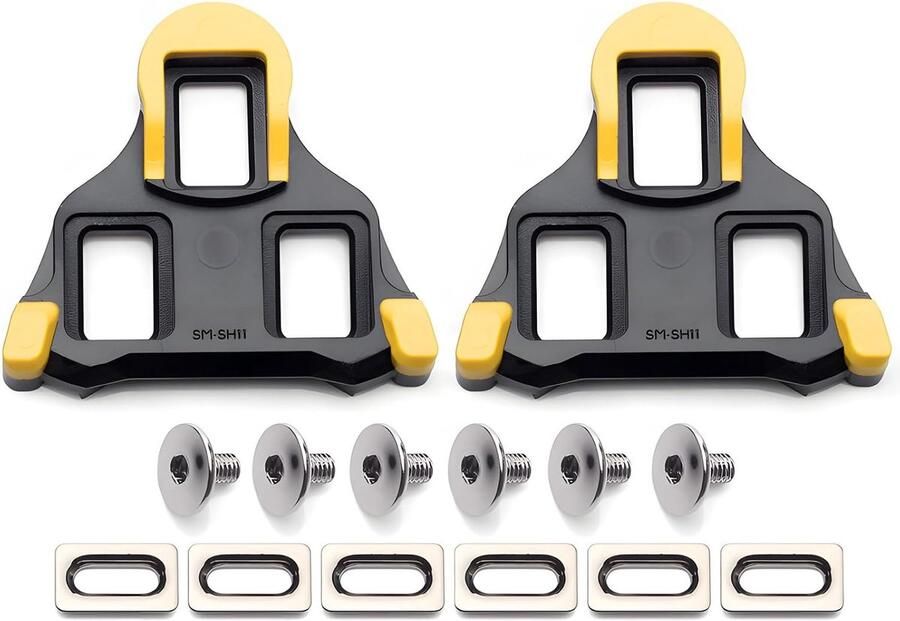 Fiets Schoenplaatjes SPD SL Onderdelen Racefiets & MTB 6 Graden Drijvende Plaatjes 90 gram Geel