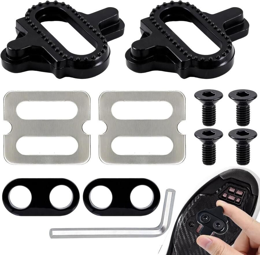 Fiets Schoenplaten SPD Platen Mountainbiken Roestvrij Staal 13.4 x Zwart