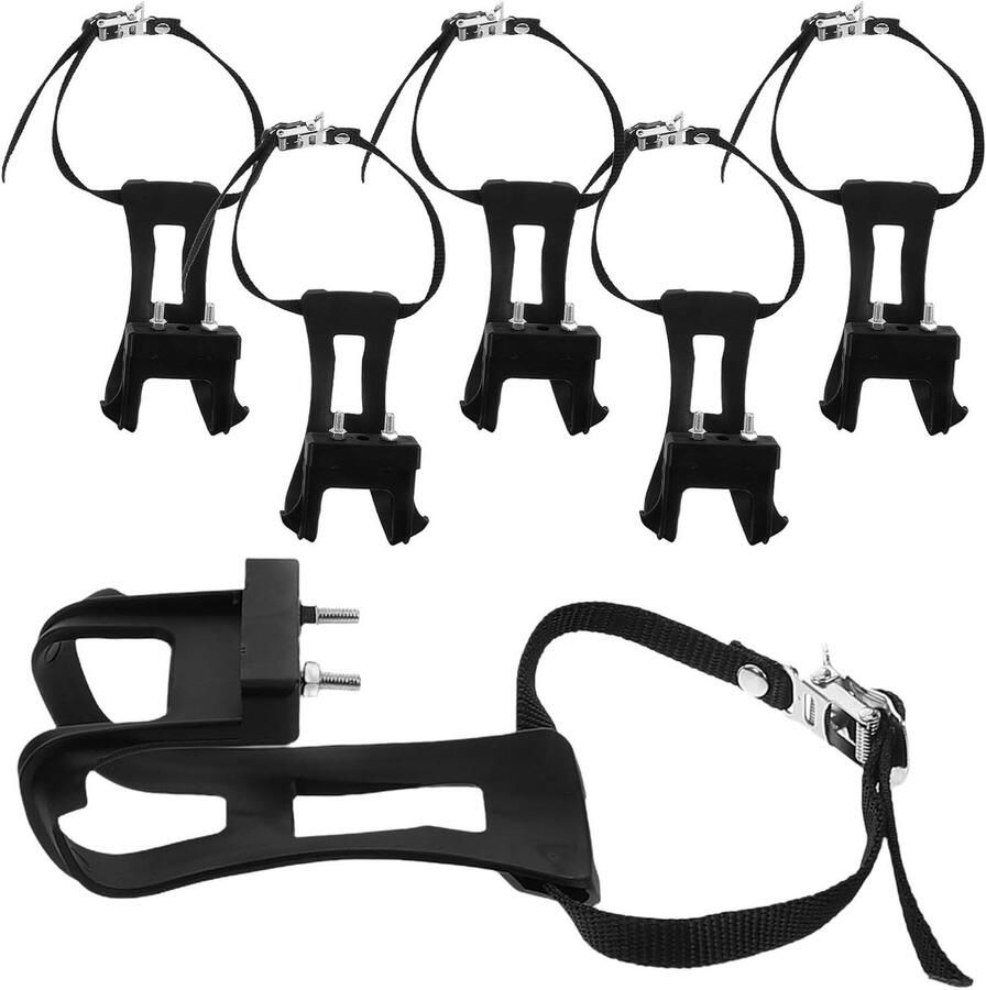 Fiets Teenclips Pedaal Rie Veilig Fietsen Verstelbare Pasvorm 6 Stuks Zwart