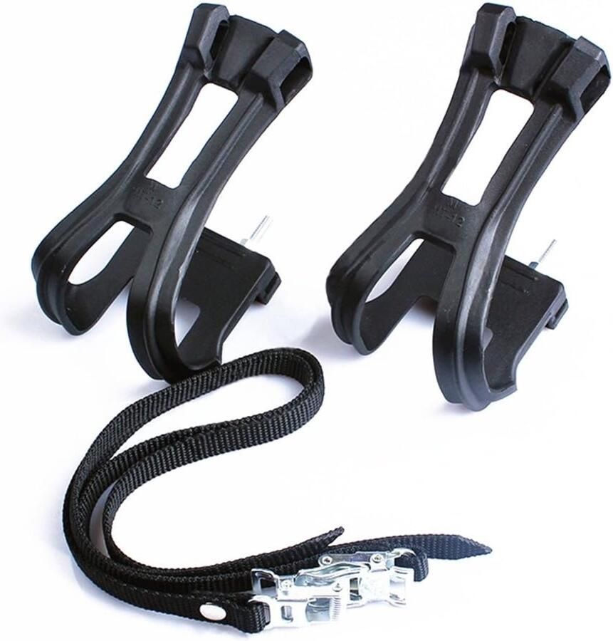 Fiets Teenclips Rie Fietspedaal Clips Veilig Fietsen Dubbele Band Ondersteuning Maat L 70mm Zwart