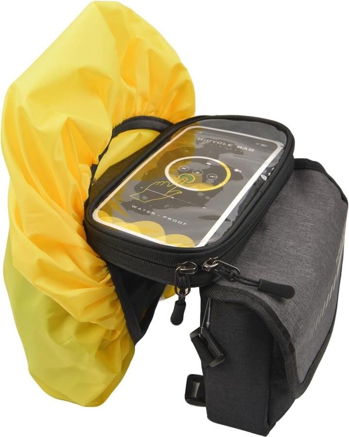 Fiets Telefoon Mount Bag Regenhoes Touchscreen Fiets Frame Tas Regenhoes Geel