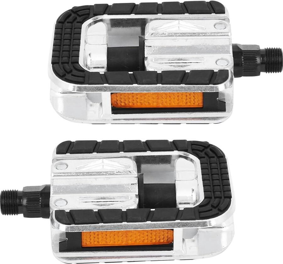 Fiets Vouwpedalen Opvouwbare Fietsaccessoires Ruimtebesparend Fietsen Met Reflecterende Strips 14 mm Draad Zwart