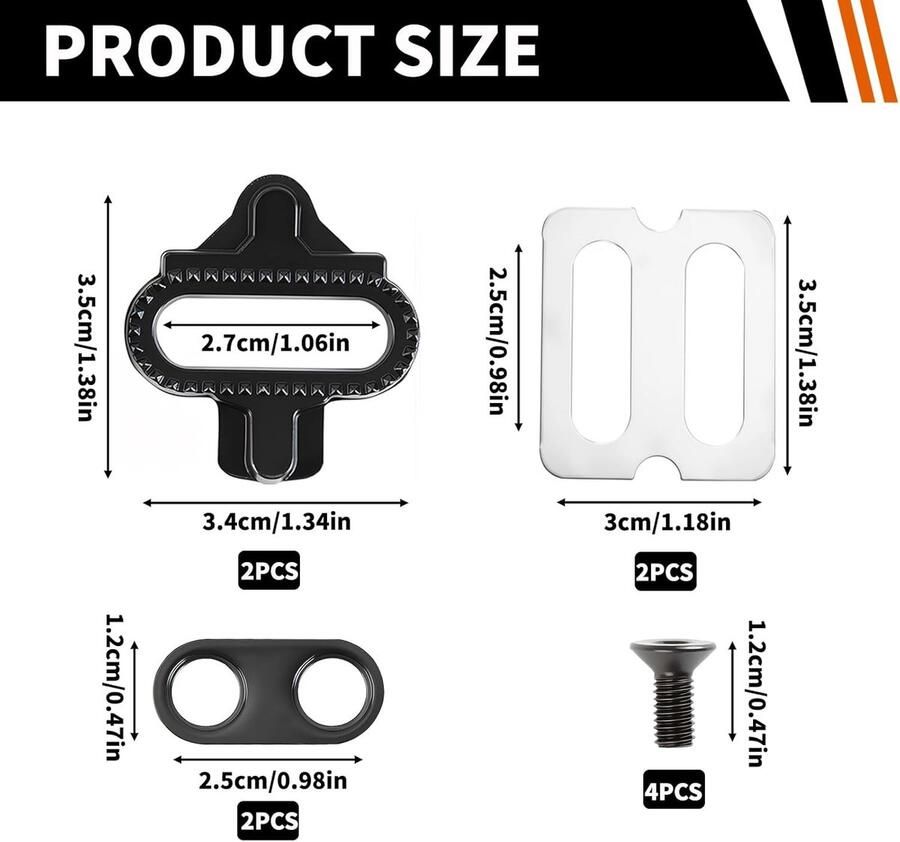 Fietscaps met Antislipplaten 2 Gaten Automatische Pedalen Set voor MTB Schoenen en Indoor Fietsen Geschikt voor SPD Syste