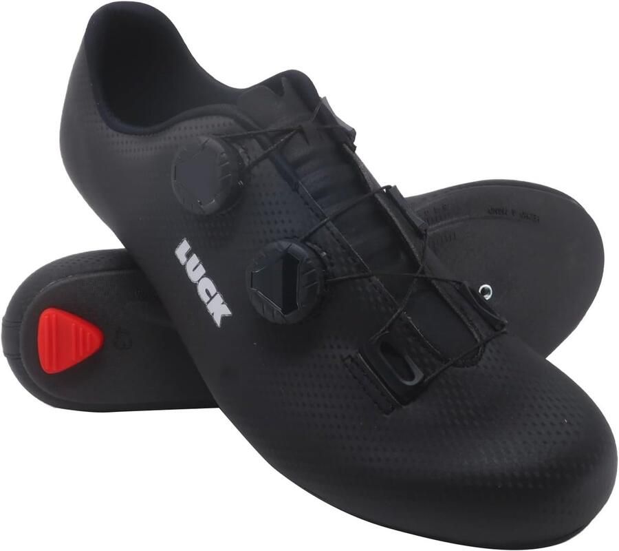 Fietschoenen Heren Race Schoenen Wegwielrennen Dubbele Draaisluiting Carbon Zool Zwart