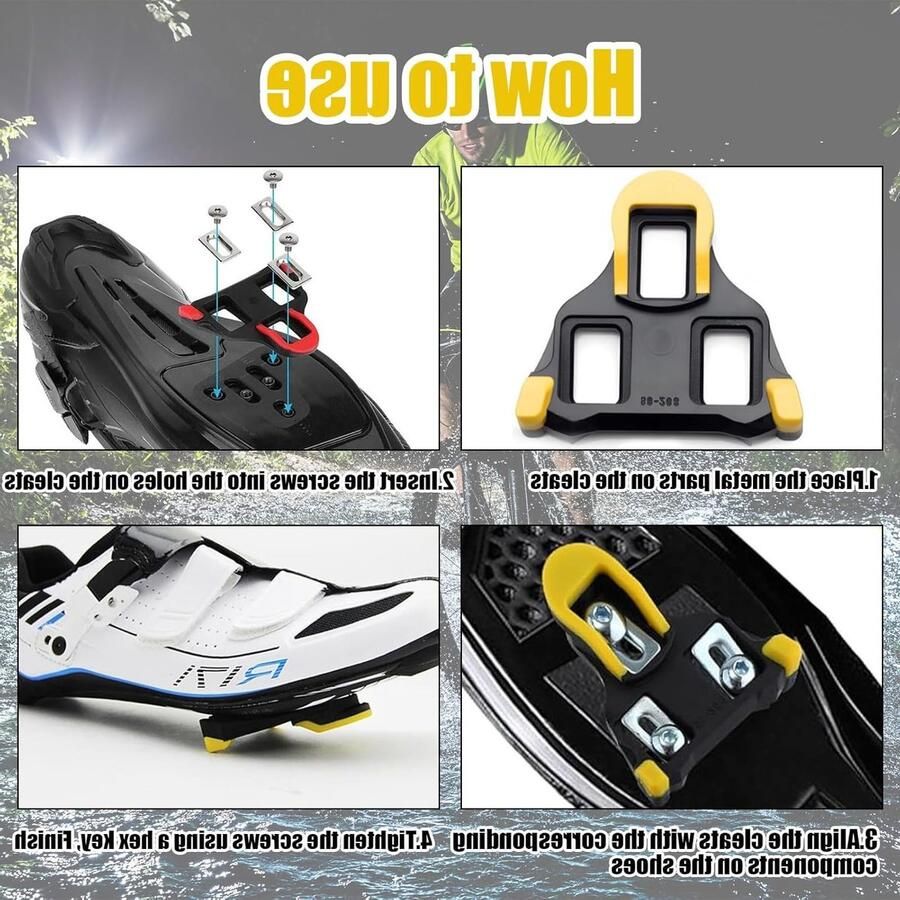 Fietschoenen met SPD SL cleats complete set met montageaccessoires voor optimale prestaties en grip