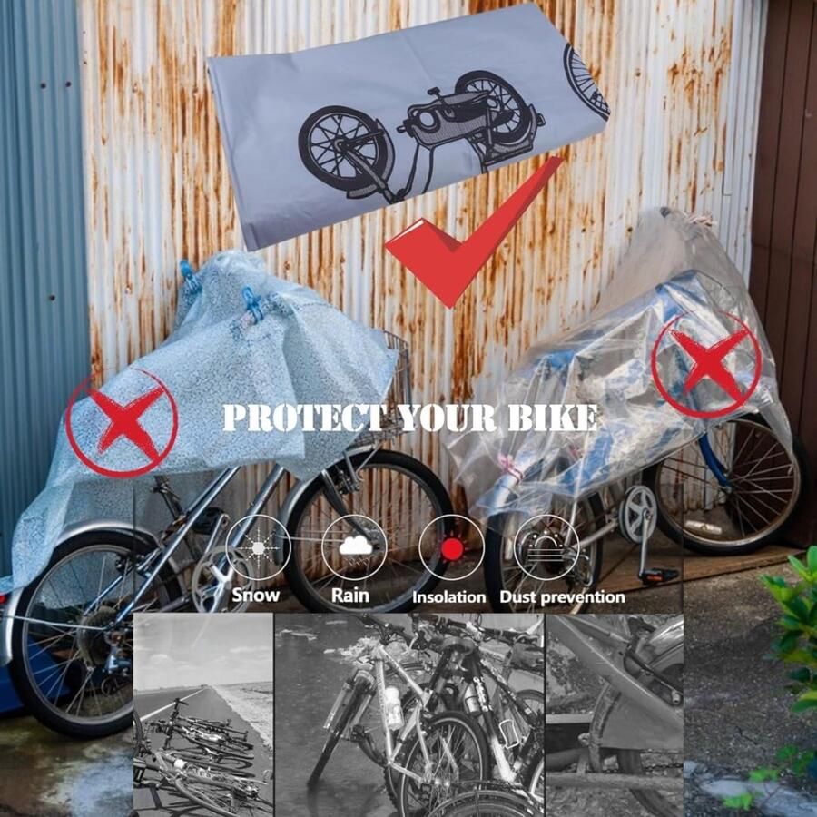 Fietsgarage: Waterdichte Fietshoes Beschermhoes Fietszeil Anti-Stof Regen en UV-Bescherming Afdekzeil