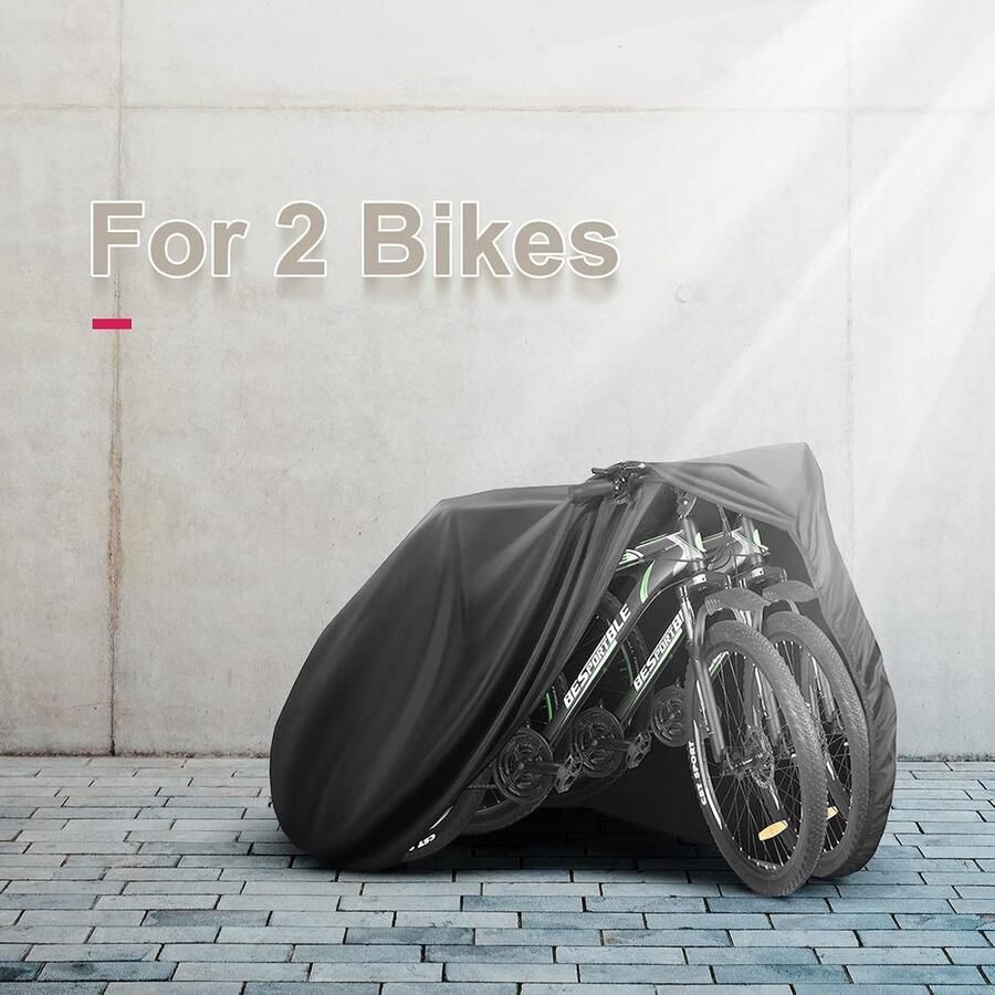 Fietshoes 210D Oxford stof waterdichte fietshoezen voor 2 fietsen met slot-gaten opbergtas Winddichte gesp voor buiten Mountainbike Racefiets