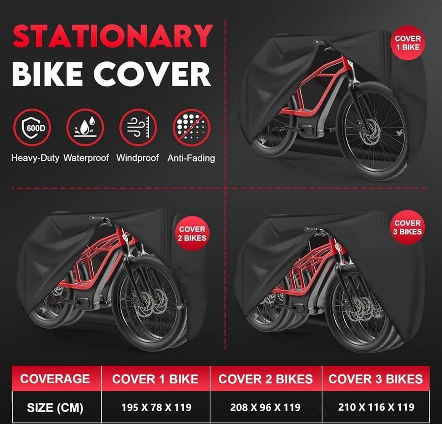 Fietshoes voor 1 fiets fietsgarage voor opslag buiten waterdicht outdoor en heavy duty 600D PU-coating regenbescherming