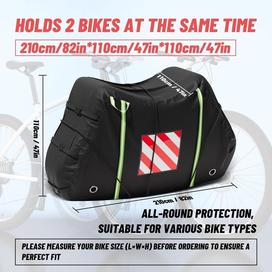 Fietshoes voor achterdrager beschermhoes fietsendrager camper 420D waterdichte fietshoes voor 1 2 fietsen e-bikes 210 x 110 x