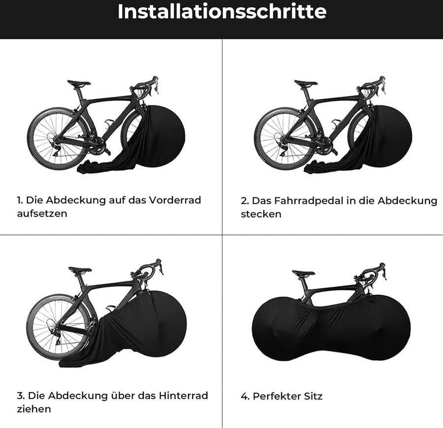 Fietshoes wasbare fietsbeschermhoes stofdichte fietshoes zwarte fietstransporttas voor mountainbikes en racefietsen