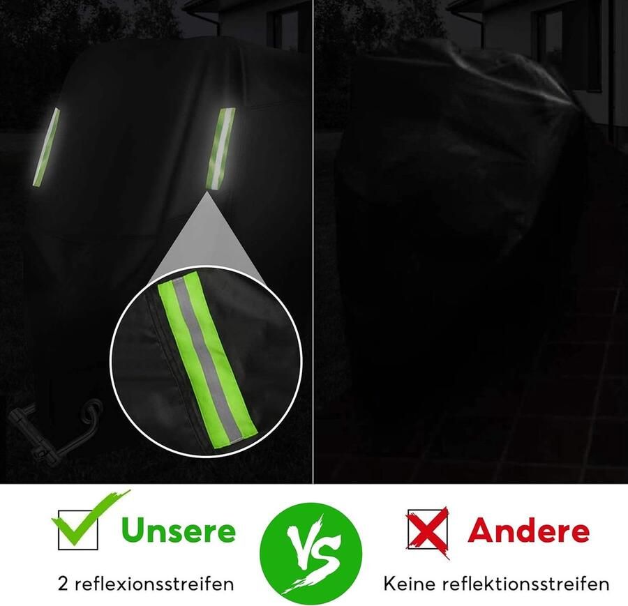 Fietshoes waterdicht 220 x 110 x fietshoes beschermkap waterdicht en uv-bestendig geschikt voor alle soorten fietsen (zwart)