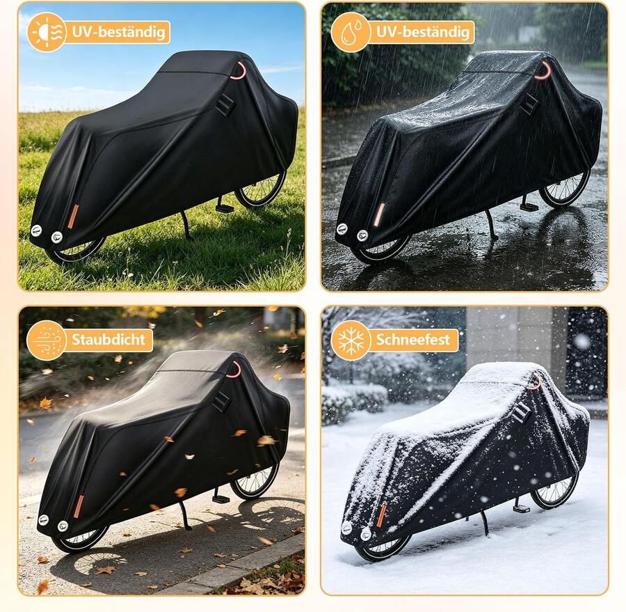 Fietshoes waterdicht 420D Oxford laadwielhoes 285 x 100 x fietshoes met slotgaten tas uv-bescherming winddicht fietshoes voor mountainbike racefiets - Foto 2