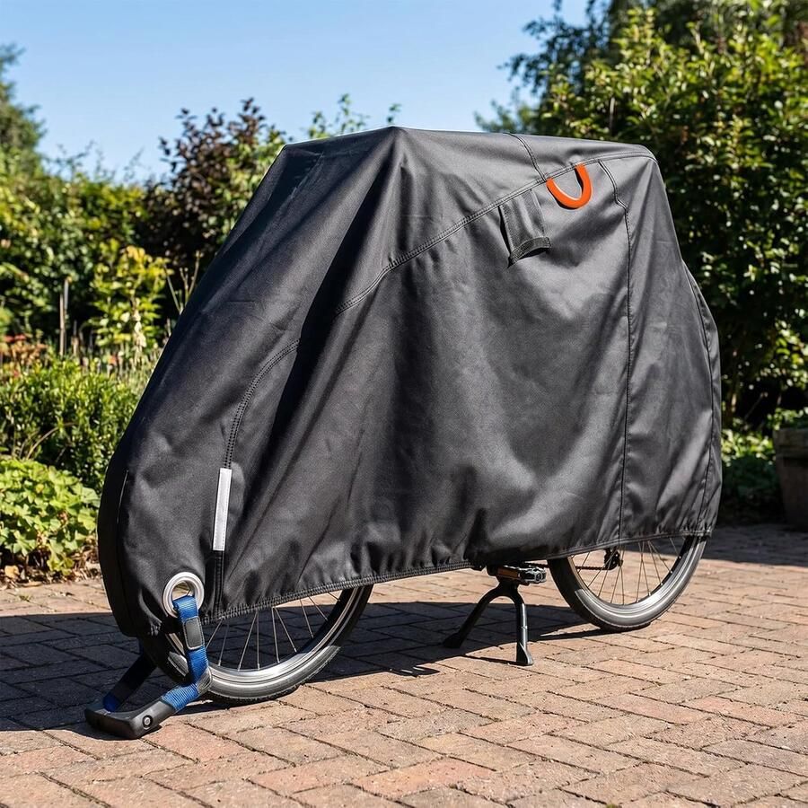 Fietshoes waterdicht 420D Oxford met reflecterende strepen en uv-bescherming fietsgarage voor bakfiets afdekzeil driewieler tweesporig (270 x 75 x