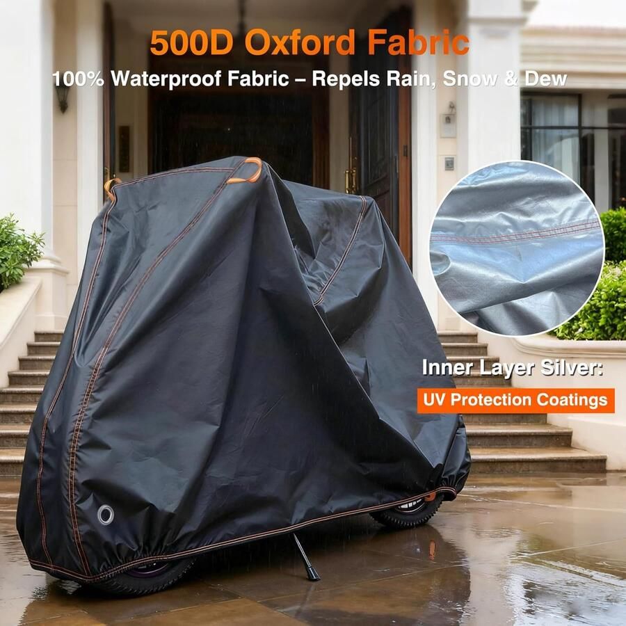 Fietshoes Waterdicht 500D Oxford Fietshoes Voor 2 Fietsen Fietshoezen Voor Buitenopslag Winddicht Stof Regen Fietsbeschermhoes Voor MTB Racefiets Ebike Scooter Motorfietsen 210x110x