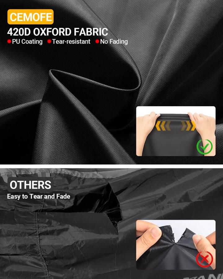Fietshoes waterdicht afdekzeil vrachtwielafdekking met reflecterende strepen uv-bescherming scheurvast 420D Oxford (270 x 75 x (voor twee wielen)