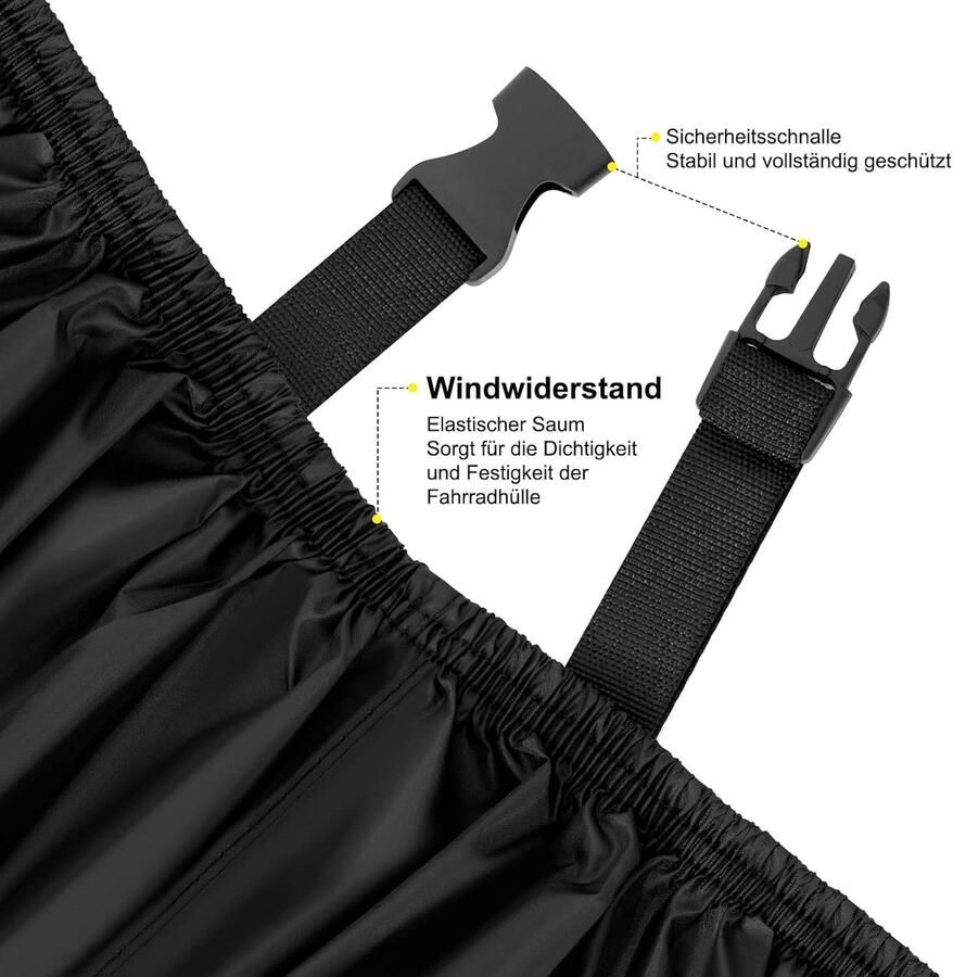 Fietshoes waterdicht robuuste fietsgarage van 190T Oxford-weefsel weerbestendig dekzeil voor fiets fietsbeschermhoes met zak slotgaten 200 x 70 x