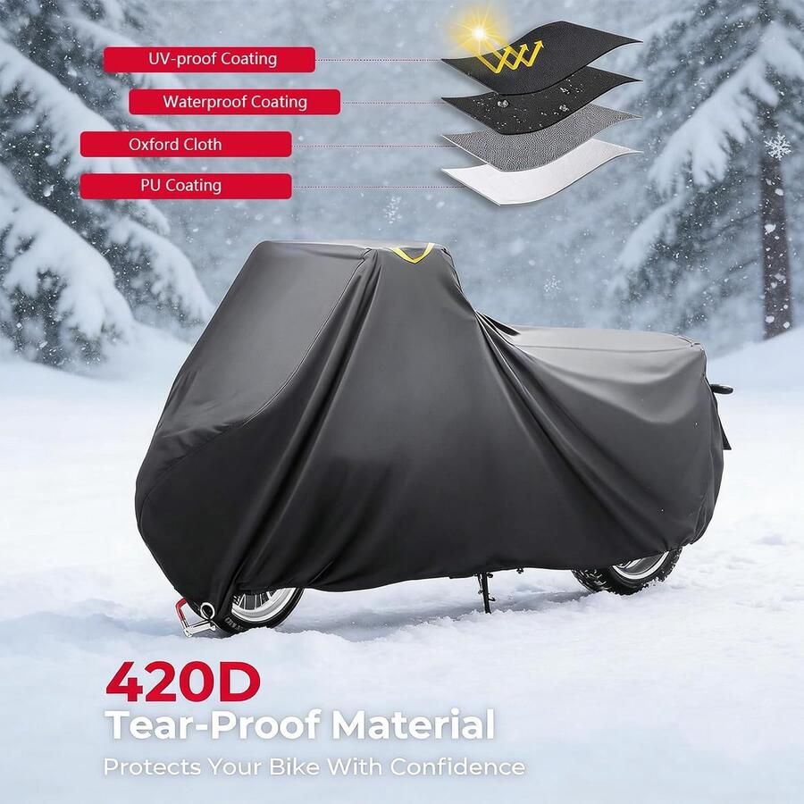 Fietshoes waterdicht van 420D Oxford uv-bescherming slijtvast scheurvast afdekkingen voor driewielers en fietsen opvouwbaar weefsel gelaste binnennaden (2 x 1 x