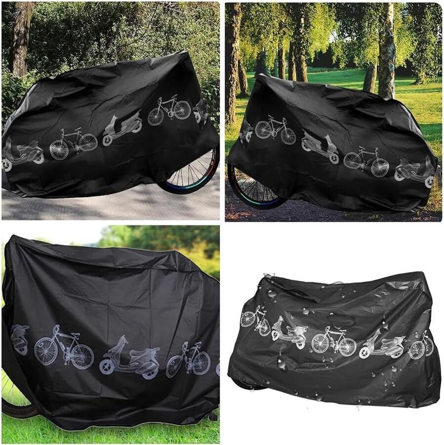 Fietshoes Waterdicht Waterdichte Fietshoes voor Buiten Fietshoezen voor Buitenopslag Fietsbeschermhoes Bike Cover voor Outdoor Waterdichte Winddicht Sneeuw Stofdicht (Zwart)