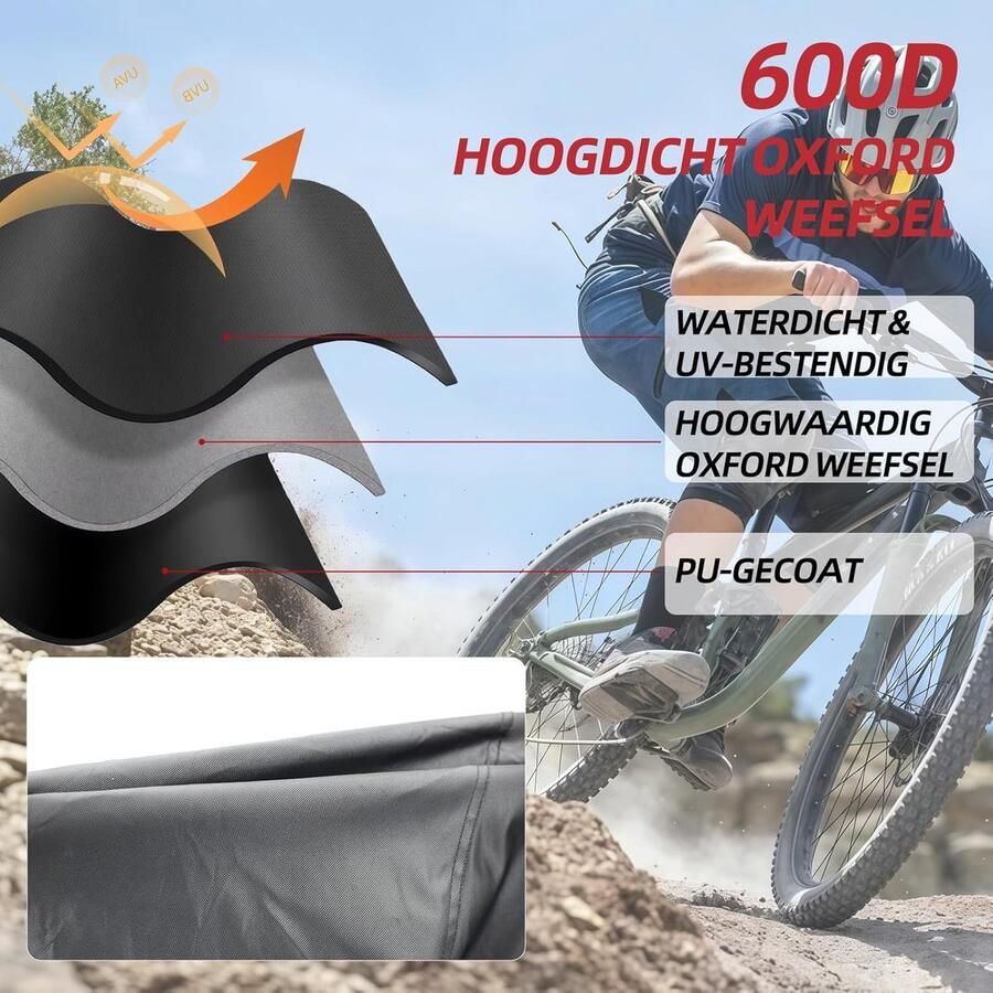 Fietshoes weerbestendig en beschermend van 600D Oxford-weefsel geschikt voor 3 fietsen caravan of camper fietsendrager zwart
