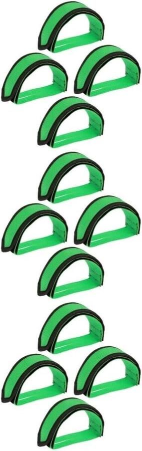 Fietspedaal Clips Teen Clips Fietsen Onderdelen Verstelbare Banden 6 Paren Groen