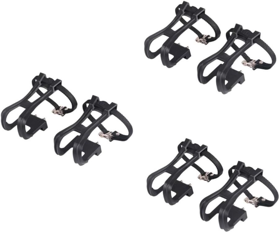 Fietspedaal Clips Teenclips Pedaalrie Fietsen Oefenen Verstelbare Rie 3 Paar Zwart