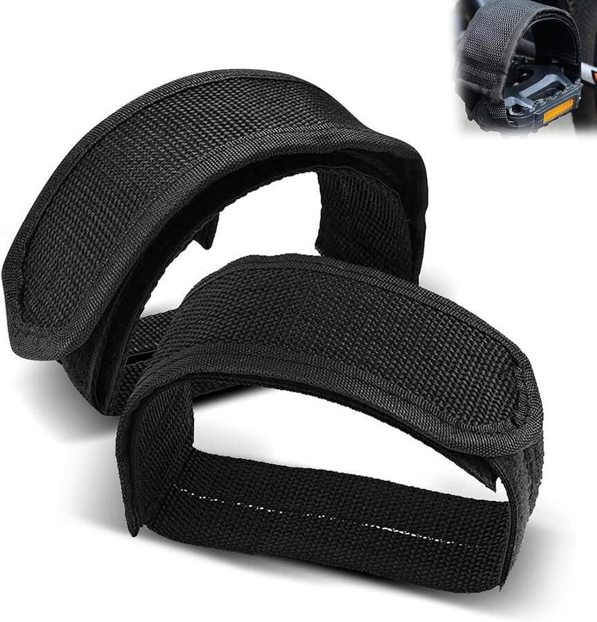 Fietspedaal Rie Anti-slip Banden Veilig Fietsen Verstelbaar Nylon 2 Stuks Zwart