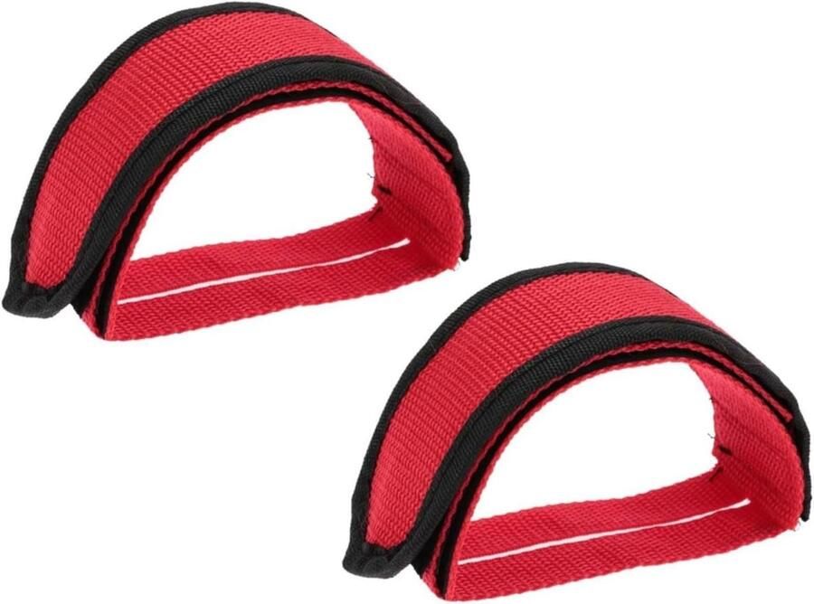 Fietspedaal Riemen Teenclips Pedaalband Fietsen Stabiliseren Dubbele Plakband 24 x Rood