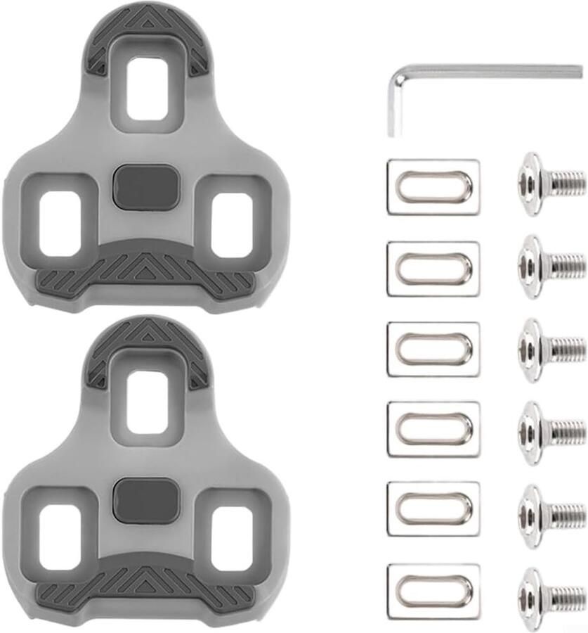 Fietspedaal Schoenplaatjes Anti-slip Pads Weg en MTB Instelbare Float 3-gaats Grijs