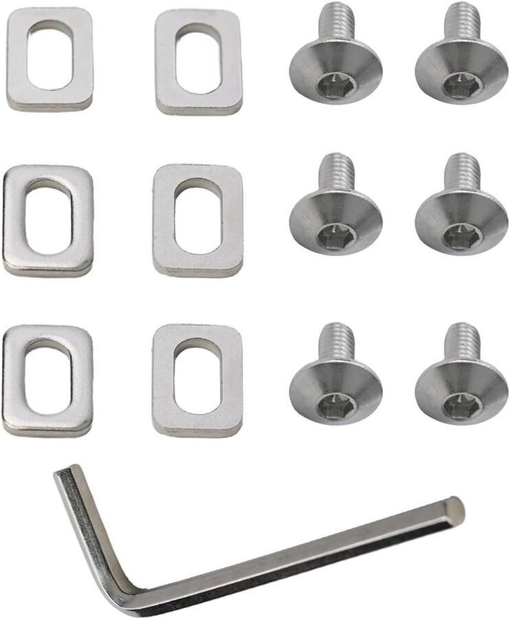 Fiets pedaalschoenplaatjes Reserve onderdelen Racefietsen Stalen constructie 6x Ringen 6x Schroeven Zilver