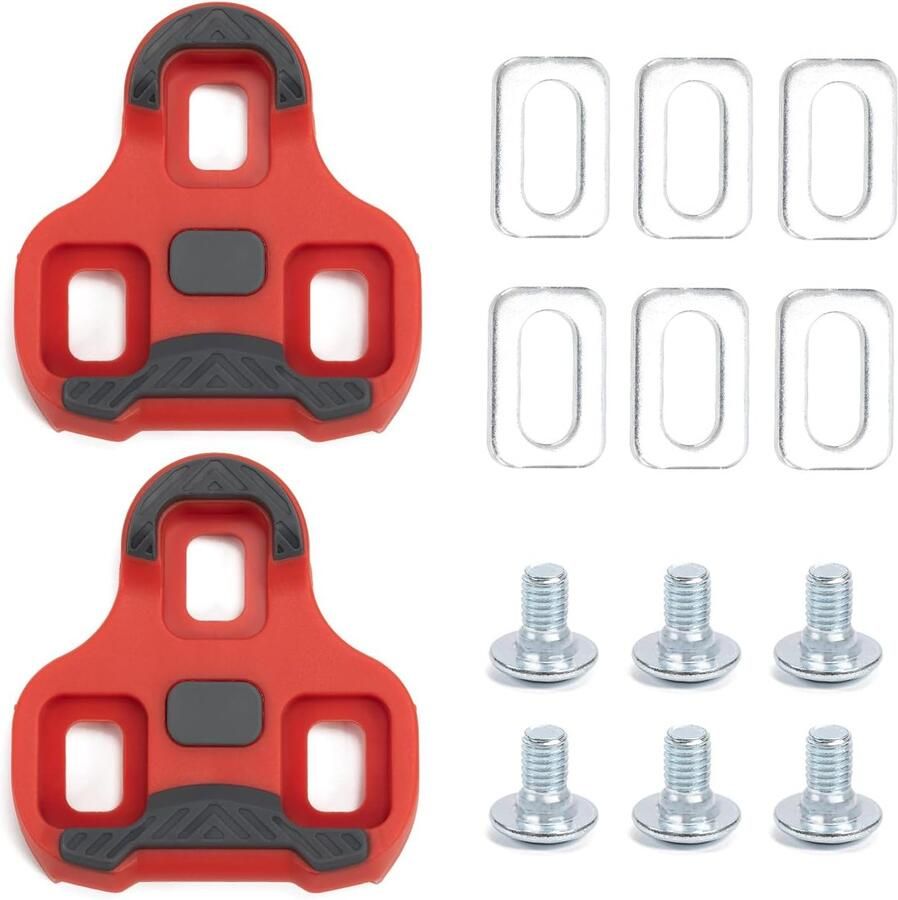 Fietspedaal Schoenplaatjes Fiets Optimale Krachtoverbrenging Antislip Oppervlak 45 Graden Float Rood