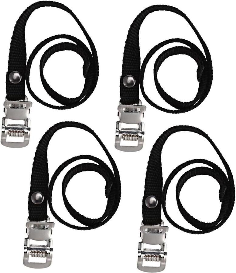 Fietspedaal Straps Pedal Rie Fietsen Verbeteren Verstelbare Stalen Gesp Zwart