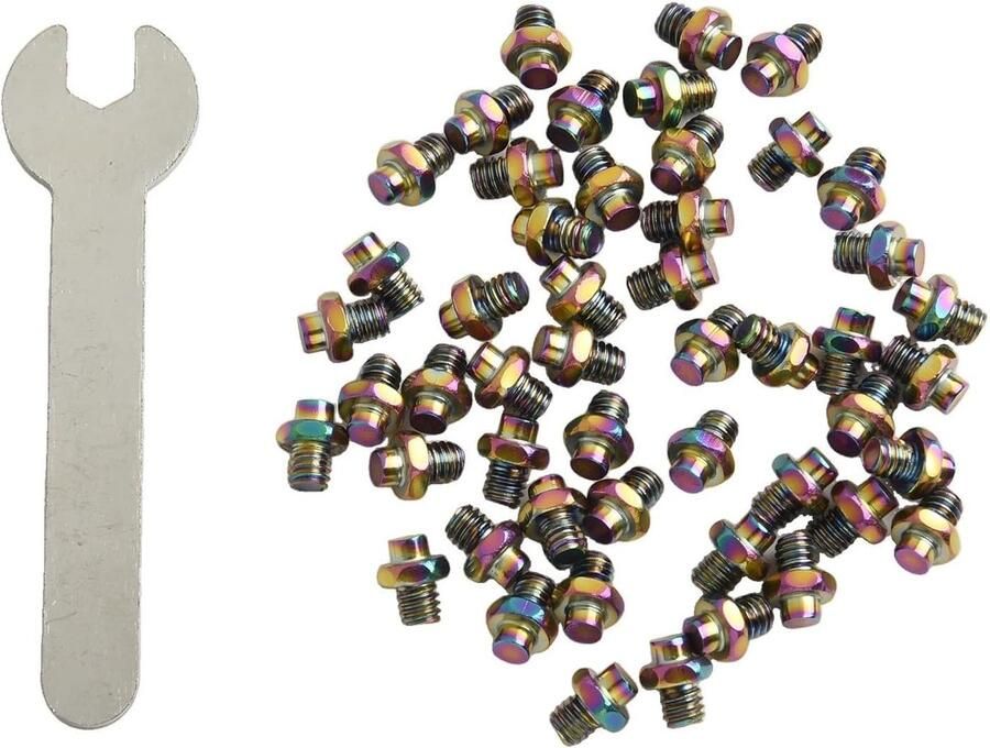 Fietspedaalbouten Schroefspelden Pedalen Verbeterde Grip Roestvrij Staal 8 x 6 mm Goud