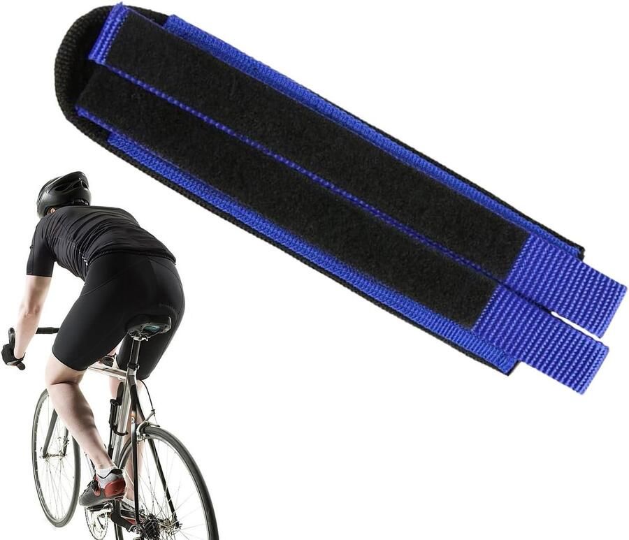 Fietspedaalrie Fietsrie Pedaal Veilige Voetbevestiging Robuuste Antislip Nylon Universeel Verstelbaar Blauw